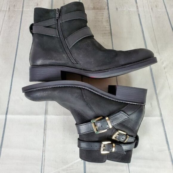 Dune London Black Suede Moto Ankle  Boots Sz 38/7 - Picture 4 of 13